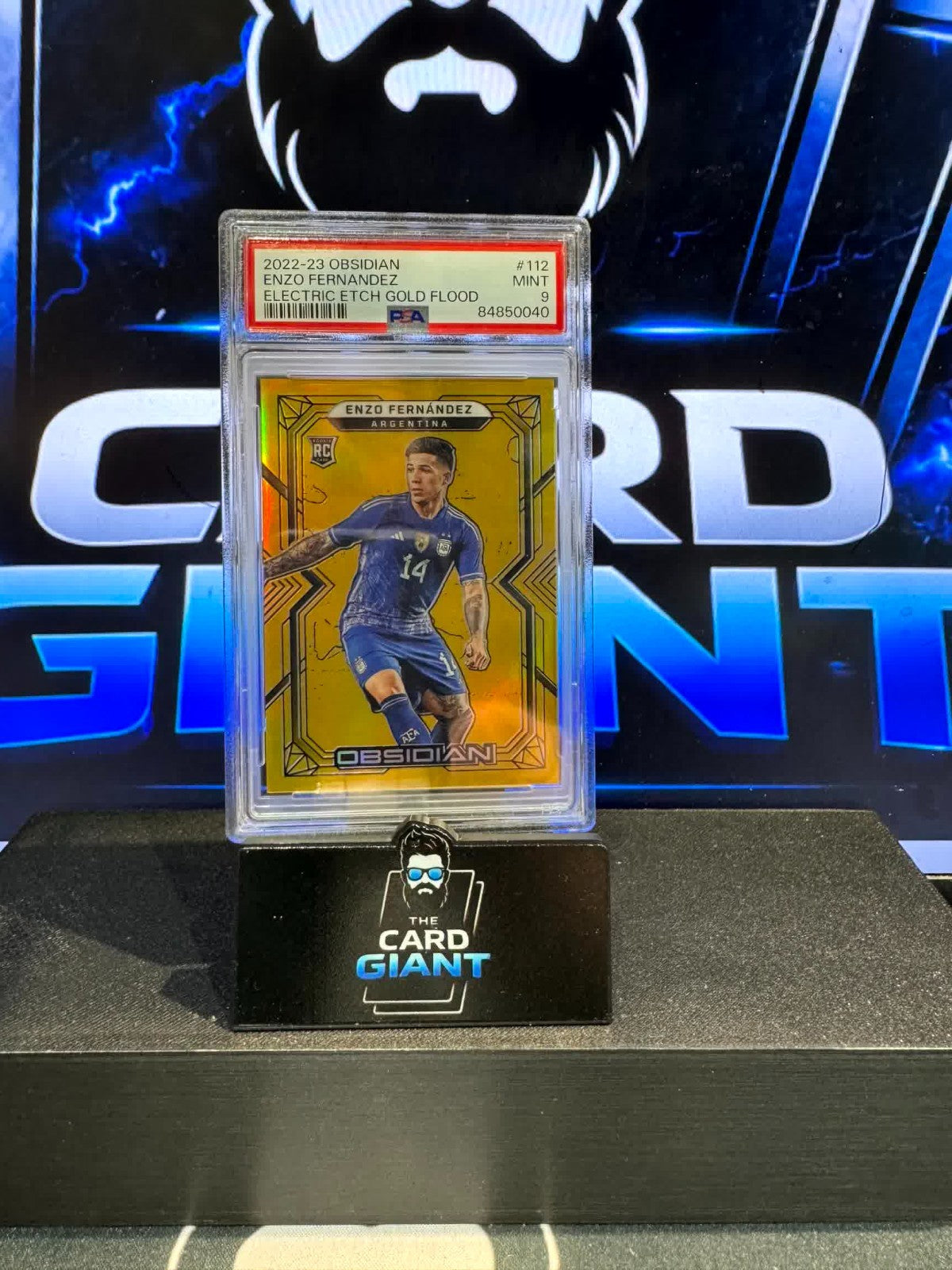 Enzo Fernandez Rookie Gold Flood /10 PSA 9 Argentina Obsidian ⚽