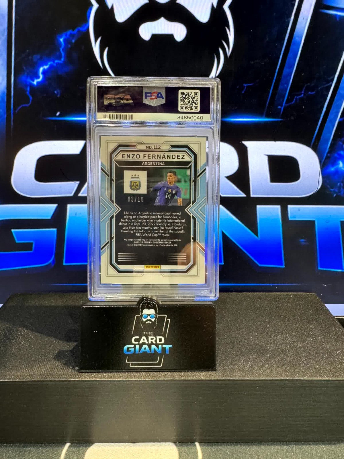 Enzo Fernandez Rookie Gold Flood /10 PSA 9 Argentina Obsidian ⚽