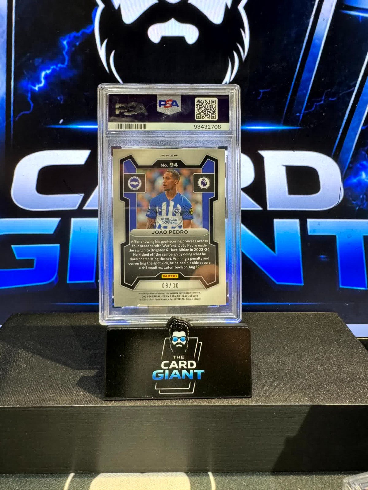 Joao Pedro /30 PSA 10 Brighton Panini Prizm Choice ⚽⚽